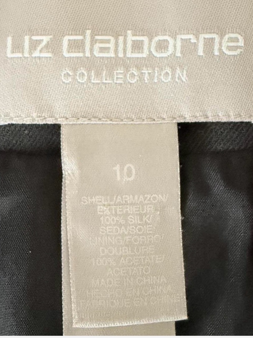 Liz Claiborne Dark Gray Women's 100% Silk Blazer - Classic Single-Breasted - Picture 5 of 5